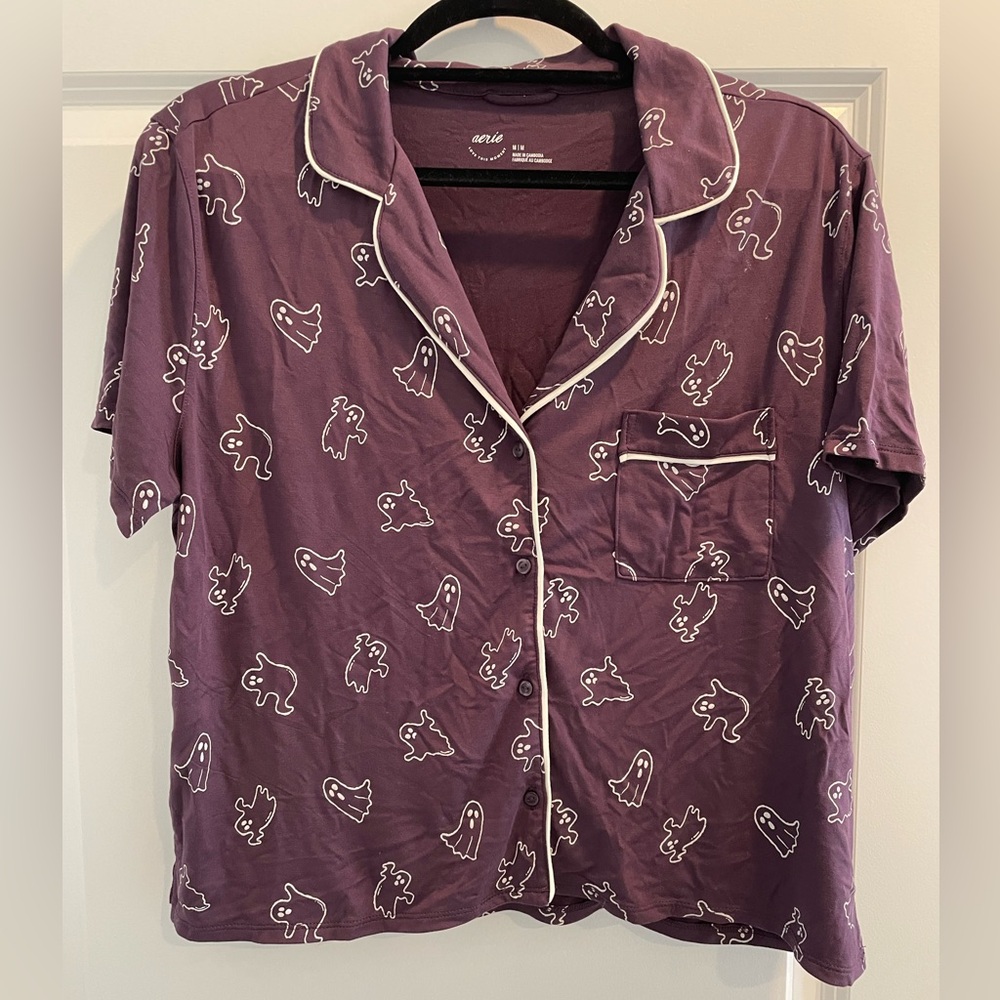Aerie Real Soft Short Sleeve Pajama Shirt - Cool Berry